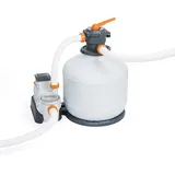 BESTWAY Flowclear Sandfilteranlage mit Zeitschaltuhr 11.355 l/h 500 W (2025) grau/orange