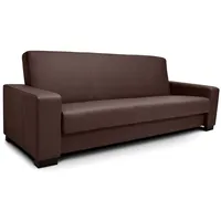 Braunes Echtleder Sofa Couch mit Schlaffunktion und Bettkasten Echt Leder