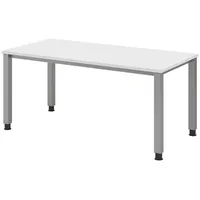 Bümö Schreibtisch Weiß, Nachbildung, Rechteckig, 160x74x80 cm, FSC Mix,