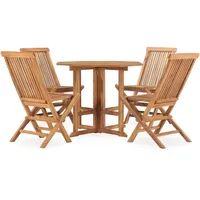 VidaXL 5-tlg. Garten-Essgruppe Klappbar Massivholz Teak