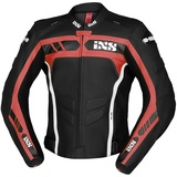 IXS Sport RS-600 1.0, Lederjacke - Schwarz/Rot/Weiß - 56