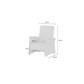 HIMOLLA Fernsehsessel 6001 Leder 81 x 86 x 0 cm Beige mit Kopfteil