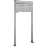 AL Briefkastensysteme Standbriefkasten 2 Fach Silber