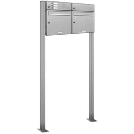 AL Briefkastensysteme Standbriefkasten 2 Fach Silber