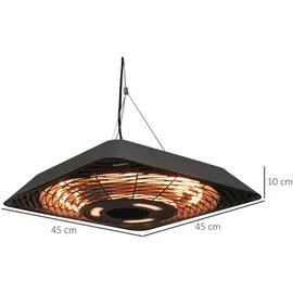 Outsunny Heizstrahler,, Aluminium, Metall, Kunststoff, Glas