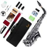 Slade Saxophon Eb Altsaxophon für Anfänger, Schüler, Erwachsene, Schwarz und Silber