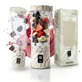 BlendyGo 3 Tragbarer Mixer, Blender, Mini Standmixer, 550 ml, Smoothie maker, Mixer smoothie maker to go, kabellos, zerkleinert Eis und Obst, BPA-freie, PulseMotion & BlendPro (Marble Style)