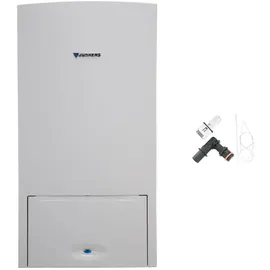 Bosch BOSCH/Junkers Gas-Brennwerttherme Cerapur ZSB 14-5.2 C 21 Erdgas L/LL, mit CR 120, & Außenfühler TA, mit Anschlussplatte Unterputz, Speicherfühler, SF4, Schachteinbau starr m