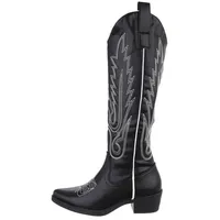 Ital-Design Cowboystiefel Damen Schwarz 39