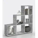 FMD Möbel Raumteilerregal in Beton LA - 104,5x108x33cm (BxHxT)
