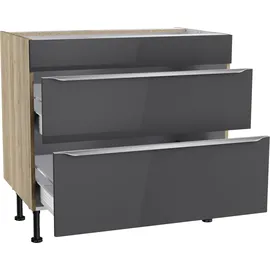 kochstation Kochfeldumbauschrank KS-Aken 90 x 58,4 x 87 cm Grau