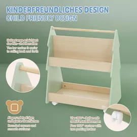 joyz Kinderregal Joyz 60 x 70 x 38 cm Kiefer lackiert grün