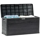 XXXLutz Xxxl Kissenbox, Anthrazit, Kunststoff, Holz, 1 Fächer, 117x56x45 cm, Deckel, rollbar, UV-beständig, absperrbar, Aufbewahrung & Schutzhüllen, Gartenboxen