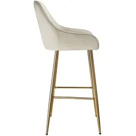 Tectake Barstuhl Avane mit Rückenlehne, gepolstert, Samtoptik 6er Set