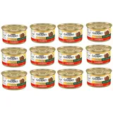 GOURMET Gold Succulent Delights Nassfutter mit Rind für adulte Katzen 12x85g