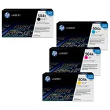 HP Original 504A Toner 4er Set schwarz XL, cyan, magenta, gelb