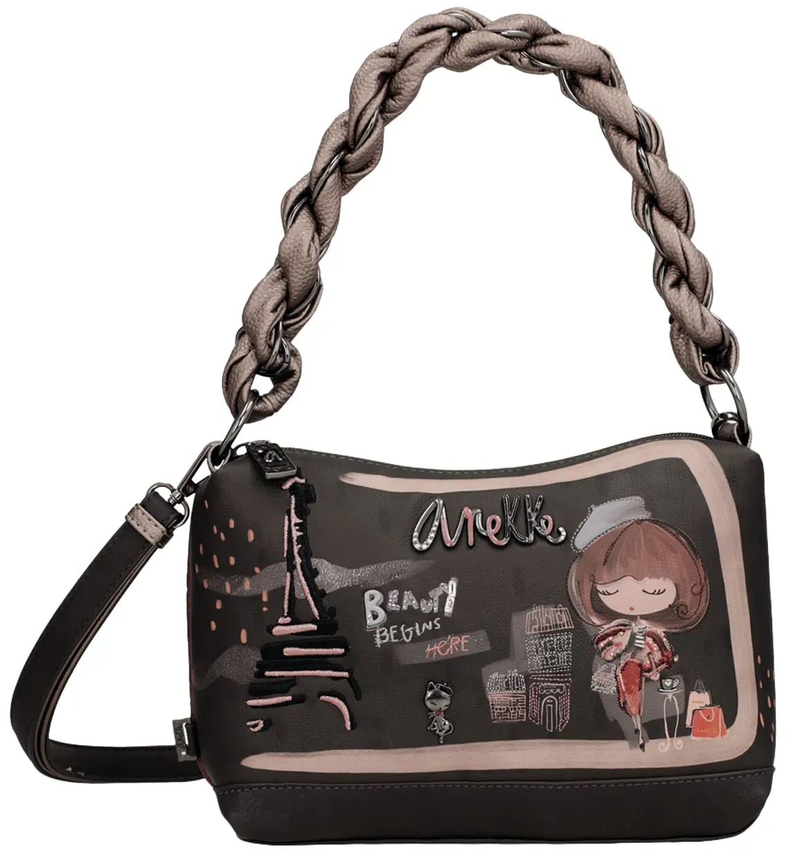 Anekke Henkeltasche Paris Bolsa Bandolera Crossbody Bag 41803-478 braun