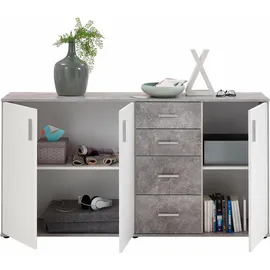 FMD Albi 160,1 x 81,5 x 35 cm Grau / Weiß