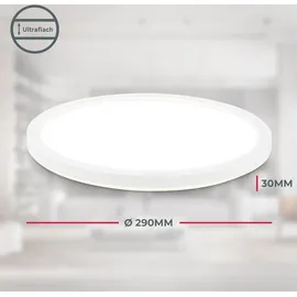 B.K.Licht - LED Panel Ø29 cm 18W, 2400lm, Bewegungsmelder, IP44, Neutralweiß, Weiß