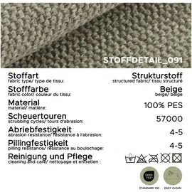 xonox Eckcouch Strukturstoff 3-Sitzer Beige