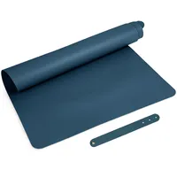 Große Unterlage aus PU-Leder | fjordblau | 80 x 40 cm | Universal-Unterlage z.B. für Kaffeemaschinen