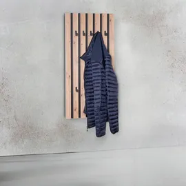 M2 Kollektion Xora Wandgarderobe Schwarz, Eiche Artisan, 45x90x4 cm, Garderobe, Garderobenleisten & Garderobenhaken