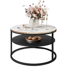 lookway Couchtisch Lookway Schwarz Marmor 70 x 49 cm