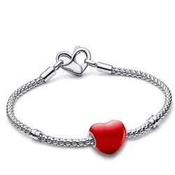 Pandora 68129 Damen-Armband mit Charm Versteckte Botschaft Herz Geschenk-Set, 20 cm