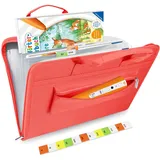 Tasche für Tiptoi Stift, und für 1-5 Tiptoi Bücher, Rot Organizer für TipToi Starterset Kinder Elektronisches Spielzeug, mit Tasche für Tiptoi Puzzle, Geburtstagsgeschenk für Mädchen ab 3 Jahren