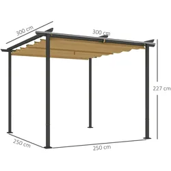 Outsunny - Pergola - 300Lx300Wx227Hcm - Beige