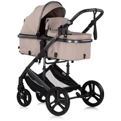 Chipolino Kinderwagen 3 in 1 Amore Babyschale Adapter Wickeltasche Fußabdeckung hellbraun