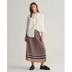 Gant für Damen. 4400136 Faltenrock mit beigem Monogramm-Druck (38), Lässig, Recyceltes Polyester, Nachhaltig