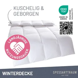 SPESSARTTRAUM Daunenbettdecke SPESSARTTRAUM "Exklusiv, Bettdecken für Sommer und Winter, Decke", weiß, B:155cm L:220cm, Bezug: 100% Baumwolle. Füllung: 100% Daunen, Bettdecken, 5 Wärmeklassen & 8 Größen, Bestseller