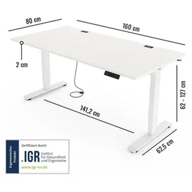 Yaasa Schreibtisch Desk Essential 160 x 80 cm Weiß