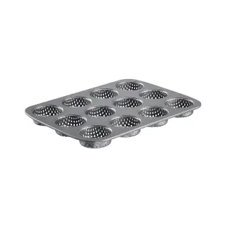 Westmark Burger Brötchen Backform, Für 12 Burger Buns, Ø je 6 cm, Stahl, antihaft-beschichtet, Mini, Anthrazit, 32712260