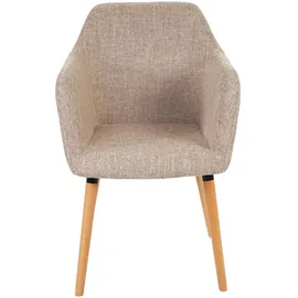Mendler Esszimmerstuhl Malmö T381 Textil creme/grau