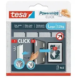 tesa Powerstrips LARGE Klebestreifen für max. 7,2 kg 2,0 x 8,5 cm, 4 St.