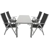 DEGAMO Garnitur BAGO 5-teilig, Alu + Kunstgewebe schwarz