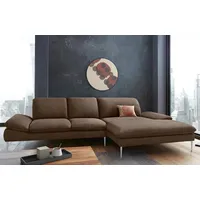 W.SCHILLIG Ecksofa enjoy&MORE, Designsofa, bequem, zeitlos und elegant, L-Form, mit Sitztiefenverstellung, Füße silber matt, Breite 340 cm braun
