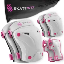 SKATEWIZ Protektoren-Set 3-er Set Inline Skating Skateboard Kinder Schoner Set Schützer rosa XS