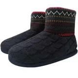 KuaiLu Herren Wolle Hausschuhe Stricken Künstliche Warme Indoor Stiefel rutschfest,Rot,48 EU (UK 14 US 15) - 48 EU