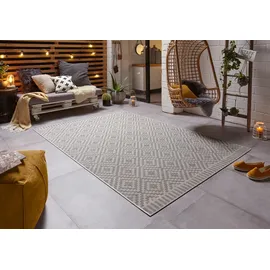 freundin Home Collection HANSE Home Teppich Breeze, rechteckig, Höhe: 8 mm, In-& Outdoor, Wetterfest, Balkon, Garten, Wohnzimmer, Rauten grau 200 cm x 290 cm x 8 mm