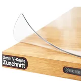 MOM'S HOME PVC Tischdecke Transparent und wasserfest Tischfolie Transparent Nach Maß Durchsichtige Tischdecke abwaschbar 2mm Plastiktischdecke und Tischschutz Width x Length 90x130 cm