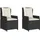 vidaXL Gartensessel 57,1 x 68,4 x 34,7 cm schwarz 2 St.