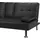 Beliani Schlafsofa Kunstleder 3-Sitzer Schwarz