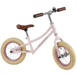 HUDORA Kinder Laufrad Retro Girl Retro-Laufrad für Mädchen ab 3 Jahre Fahrrad doppelt höhenverstellbar Vintage-Look 10428/00 Rosa/Schwarz/Silber - One-Size