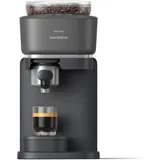 Philips Baristina Espressomaschine - Real Espresso- made simple. Kompakte Kaffeemaschine- Schwarzgrau mit schwarzgrauem Siebträger- 16-bar-Pumpendruck- automatisches Mahlwerk- Cafe Crema (BAR300/60)