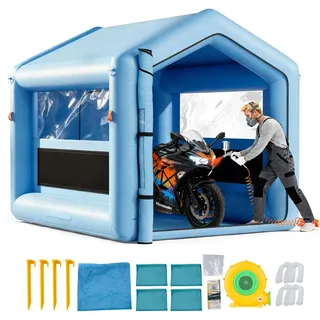Vevor aufblasbare Lackierkabine 3 x 2,5 x 2,5 m 210D Oxford-Gewebe Blau