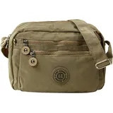 Jennifer Jones Leather stone Umhängetasche Nylon Braun/Grau