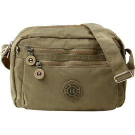 Jennifer Jones Leather stone Umhängetasche Nylon Braun/Grau